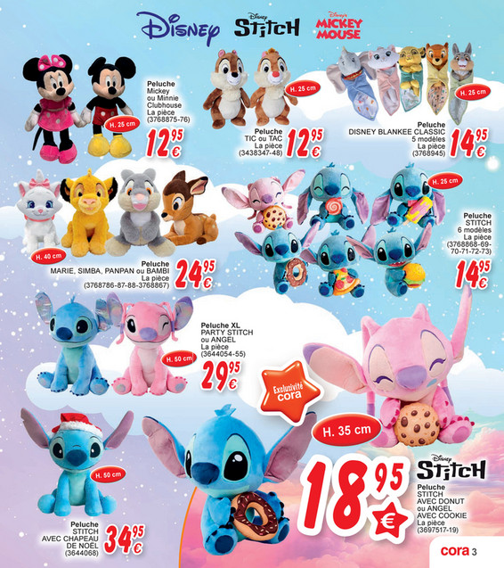 Peluche Mickey ou Minnie Clubhouse La pièce (3768875-76)