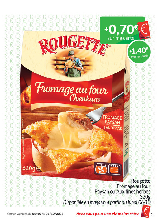 Rougette Fromage au four Paysan ou Aux fines herbes 320g