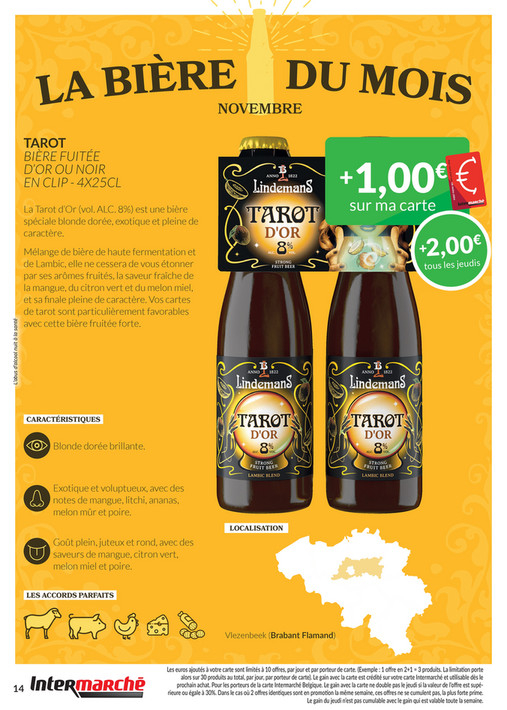 TAROT BIÈRE FUITÉE D’OR OU NOIR EN CLIP - 4X25CL