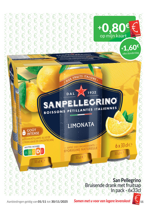 San Pellegrino Bruisende drank met fruitsap In pack - 6x33cl