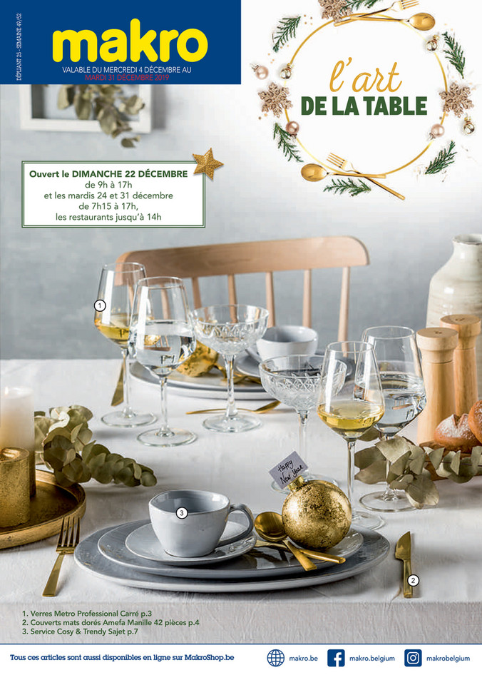 Folder Makro du 04/12/2019 au 31/12/2019 - Art de la table