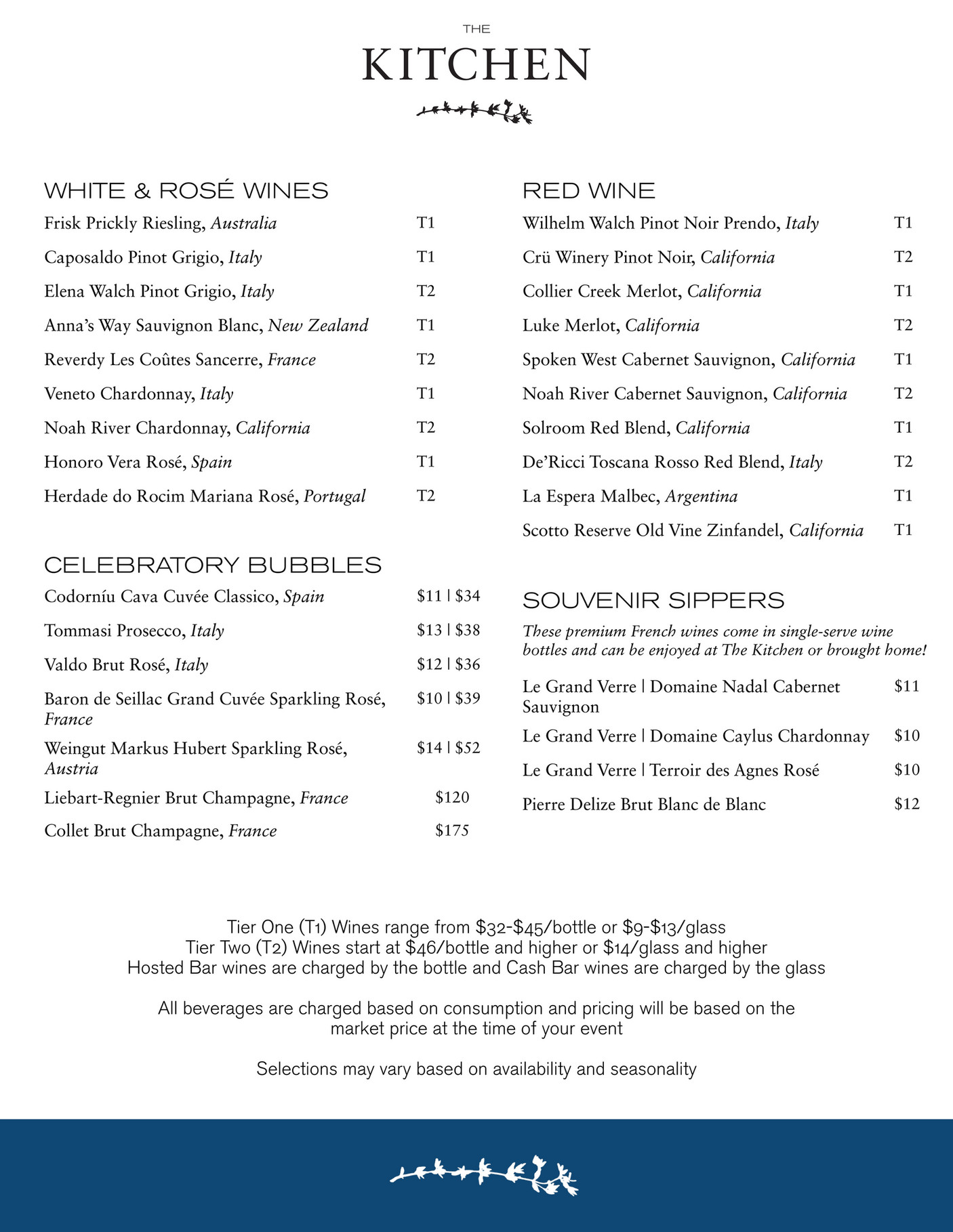 The Kitchen The Kitchen s Beverage Menu Page 1