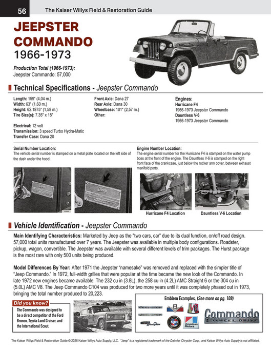My publications - 2026 Kaiser Willys Jeep Parts Catalog - Page 60-61