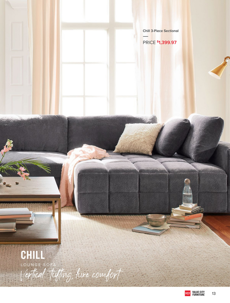 Grey sectional value city sales