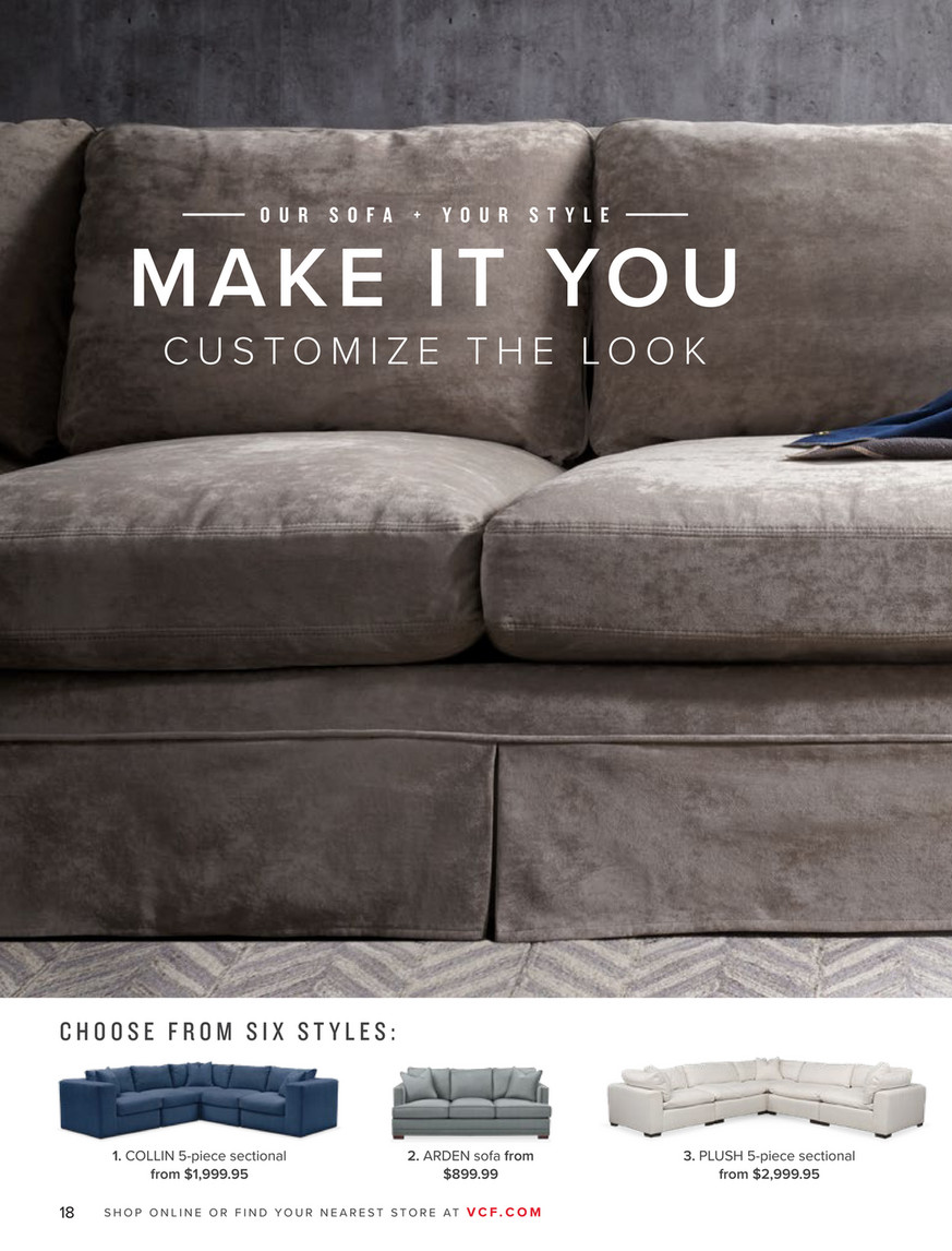 six piece sectional on Value City Furniture Holiday 2018 Plush 5 Piece Sectional Anders Ivory