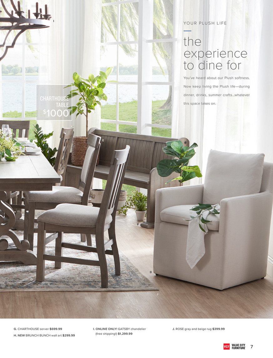 Value City Furniture Summer 2019 Lookbook Plush Dining Chair