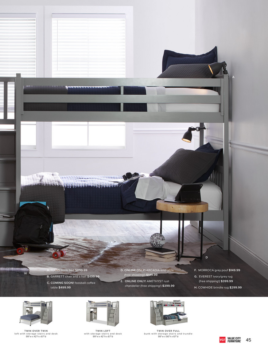 Flynn Twin Over Loft Bed With Desk, Value City Bunk Beds With Stairs