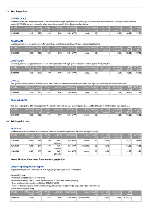 Gerriets Gmbh Price List Screens En Page