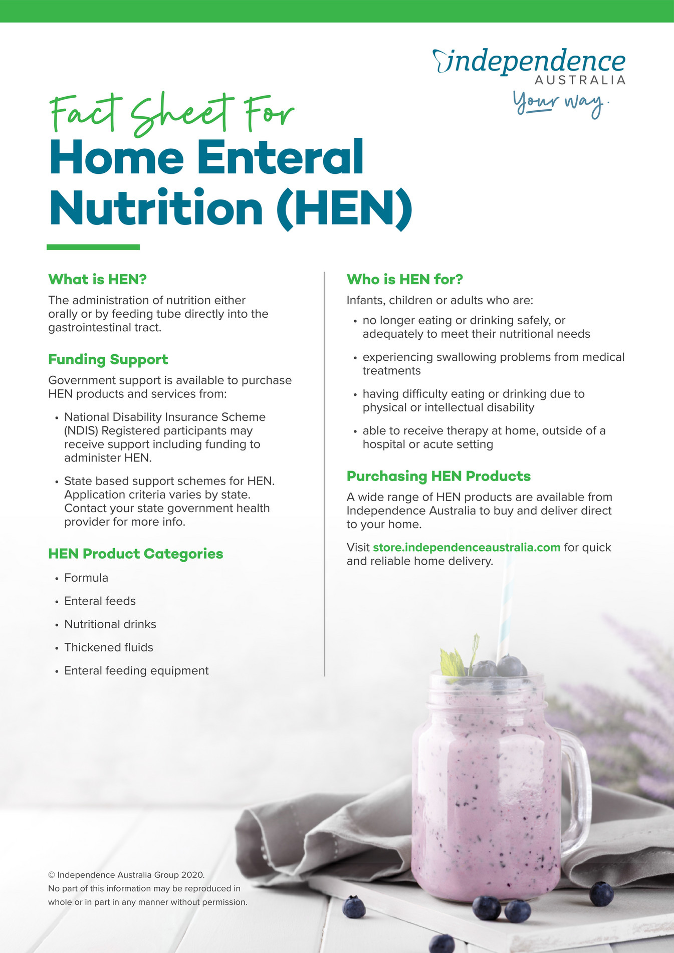 Independence Australia - Home Enteral Nutrition Fact Sheet - Page 2