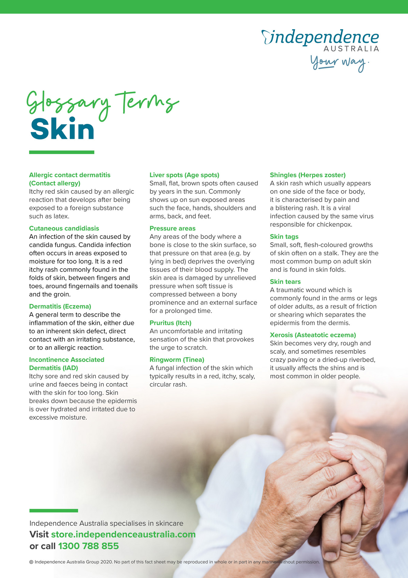 Independence Australia Skincare Glossary Page 1