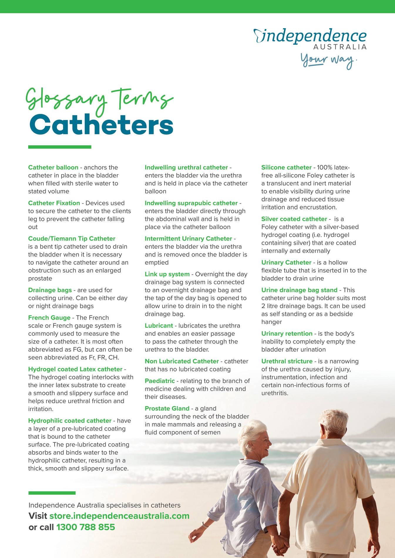 Independence Australia Catheter Glossary Terms Page 1