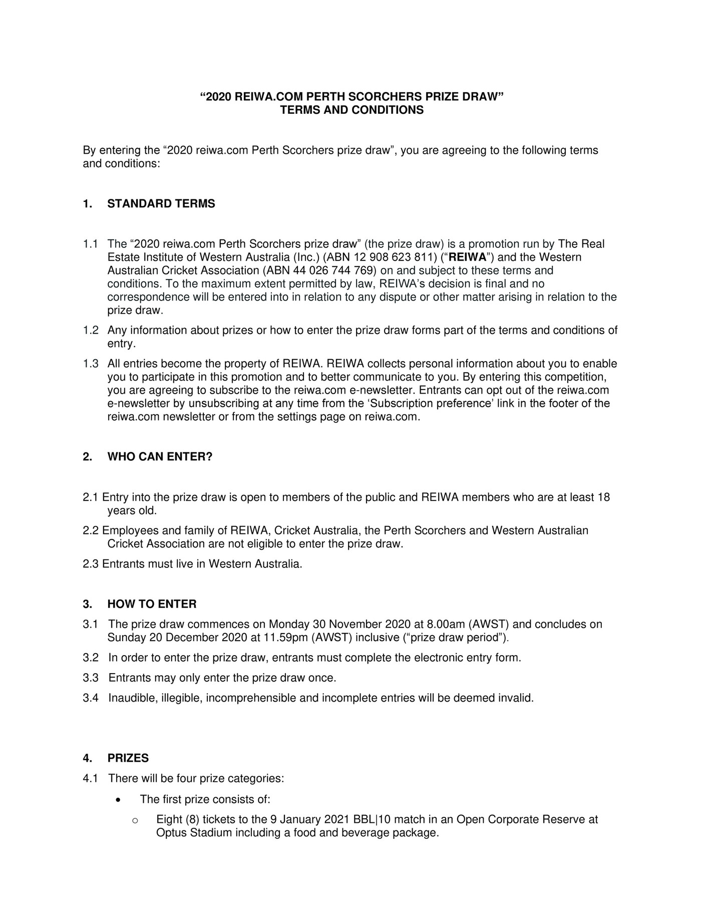 REIWA - BBL|10 general competition terms and conditions - Page 1