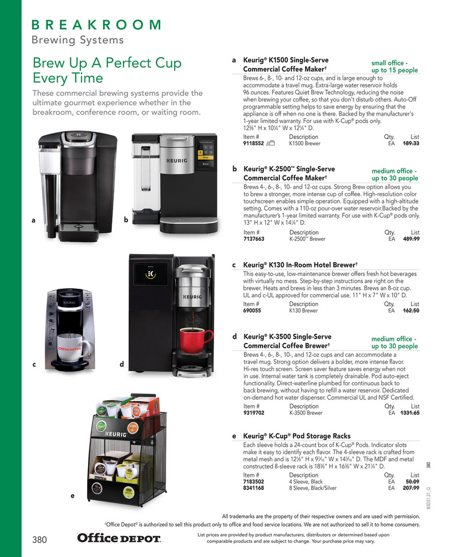 Keurig brewing outlet instructions