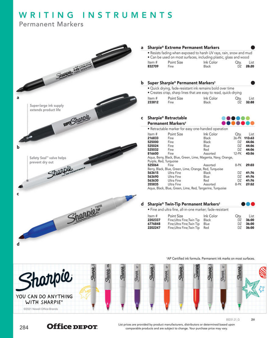 Sharpie Retractable Ultra Fine Turquoise Permanent Marker