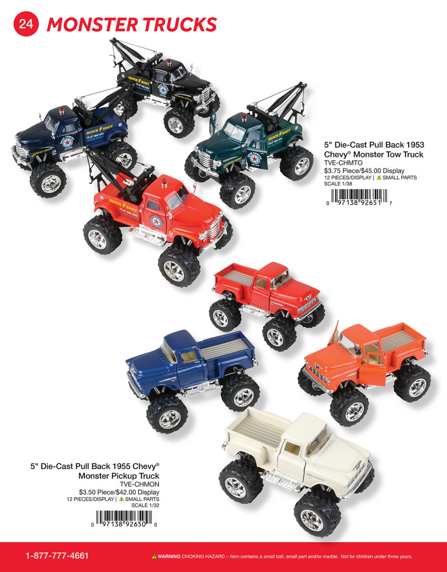 Pullback Monster Trucks - Assorted Colors (Dozen)