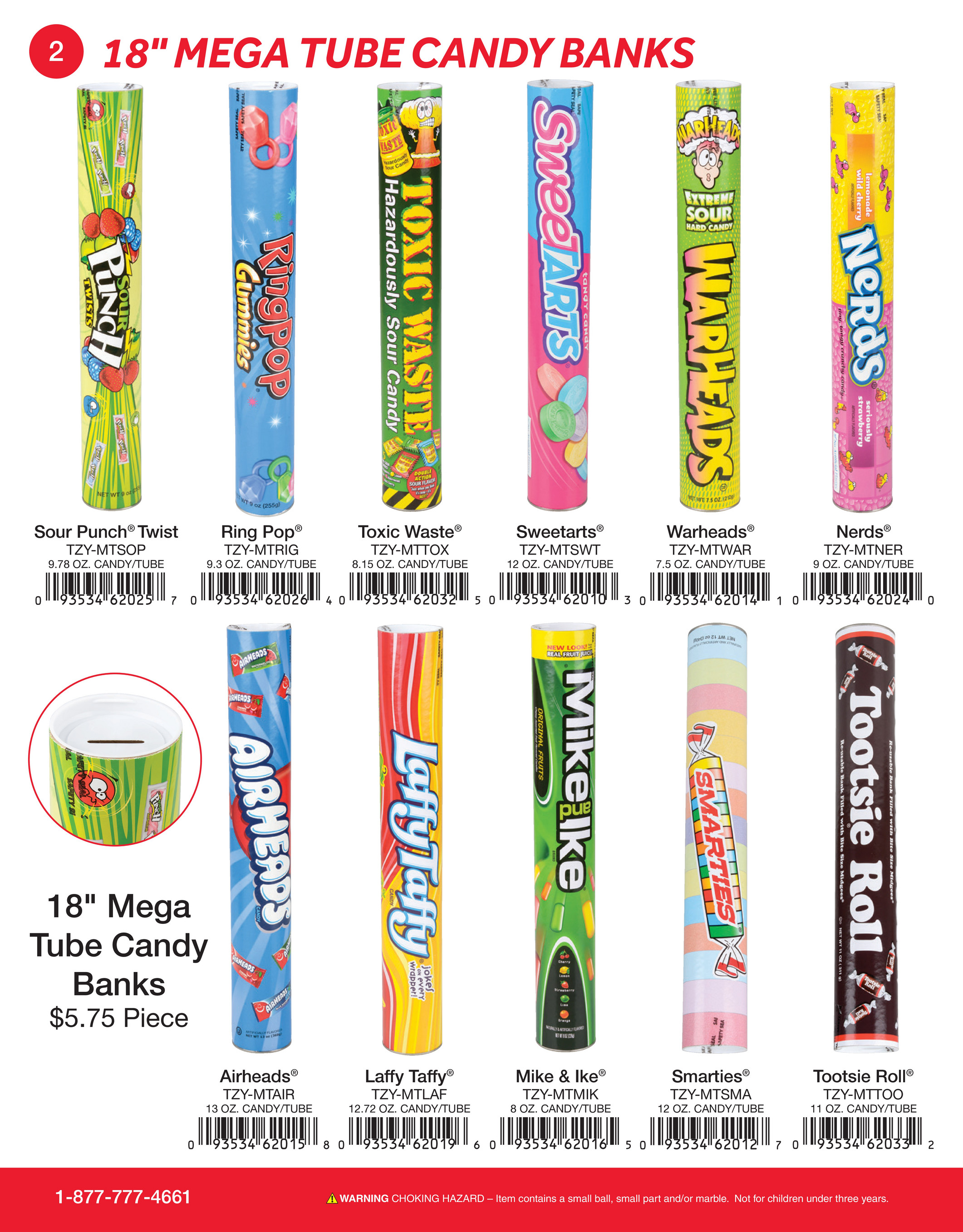 Toxic Waste™ Sour Candy Mega Tube 18in/8.15oz, Five Below