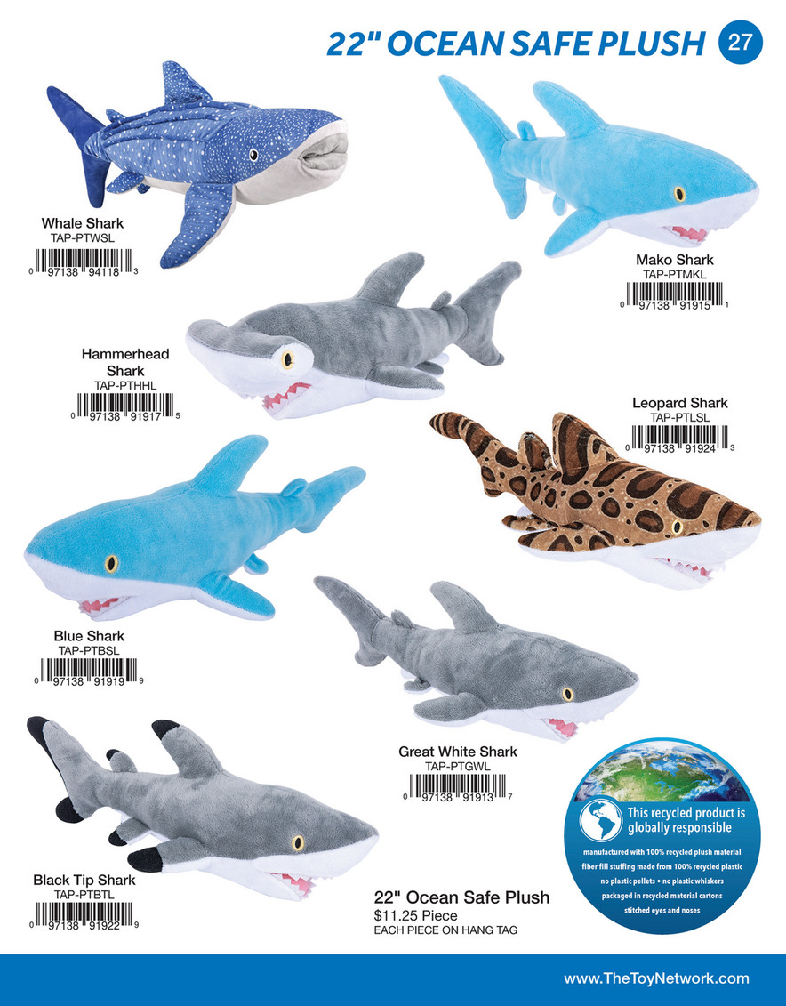 The Toy Network Plush 2023 22 Ocean Safe Leopard Shark