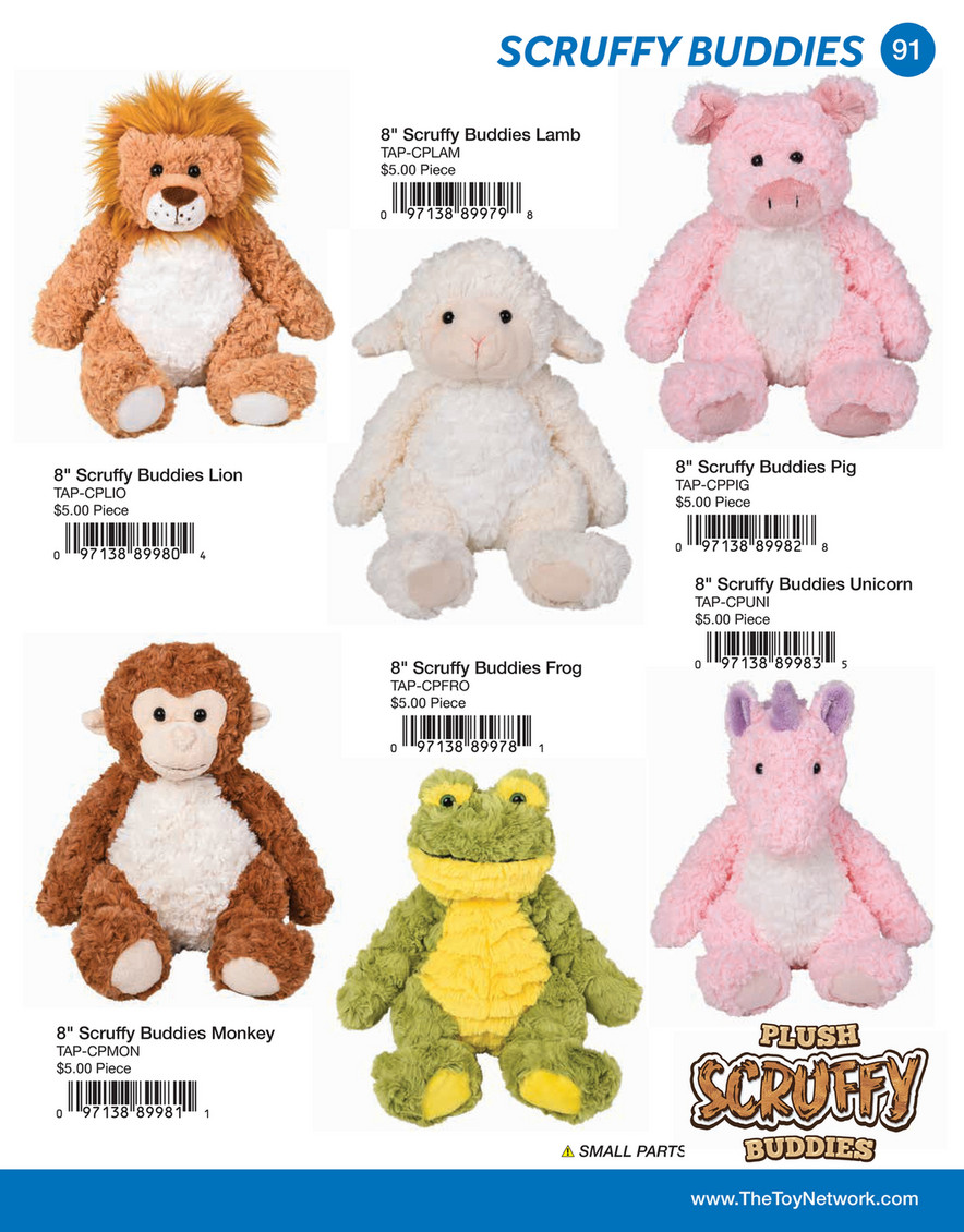 8"  Lion Scruffy Buddies Plush Stuffed Animal Soft Jungle