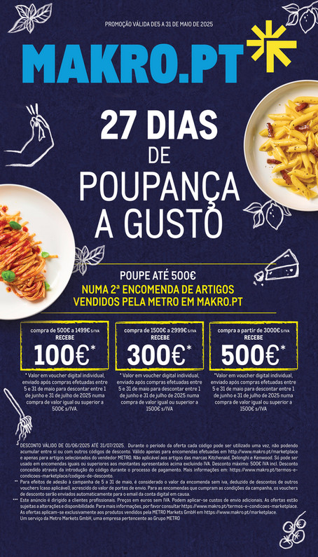 Vouchers até 500€ | Durante o mês de maio, exclusivo em makro.pt