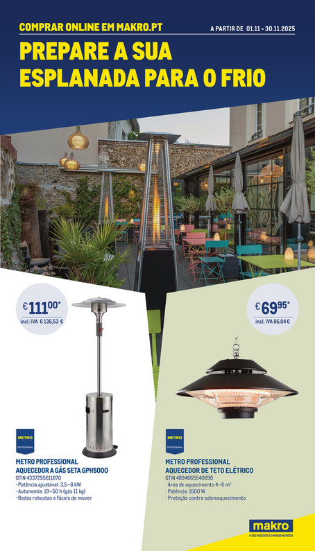 Prepare a sua esplanada para o frio - Marketplace da makro