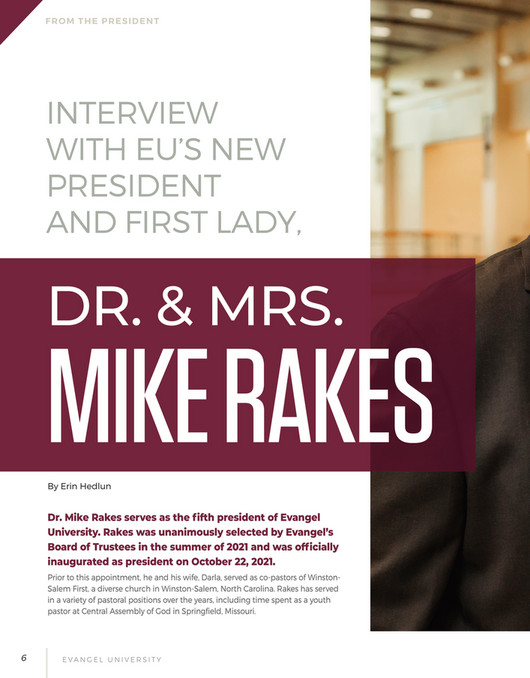 Mike Rakes Evangel University - Winter 2022 Evangel Magazine: New Beginnings ...