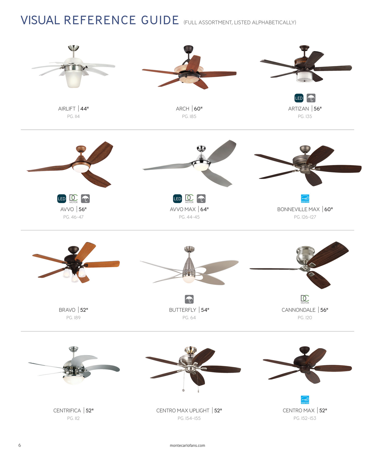 Monte Carlo 2017 Ceiling Fan Catalog Page 8 9