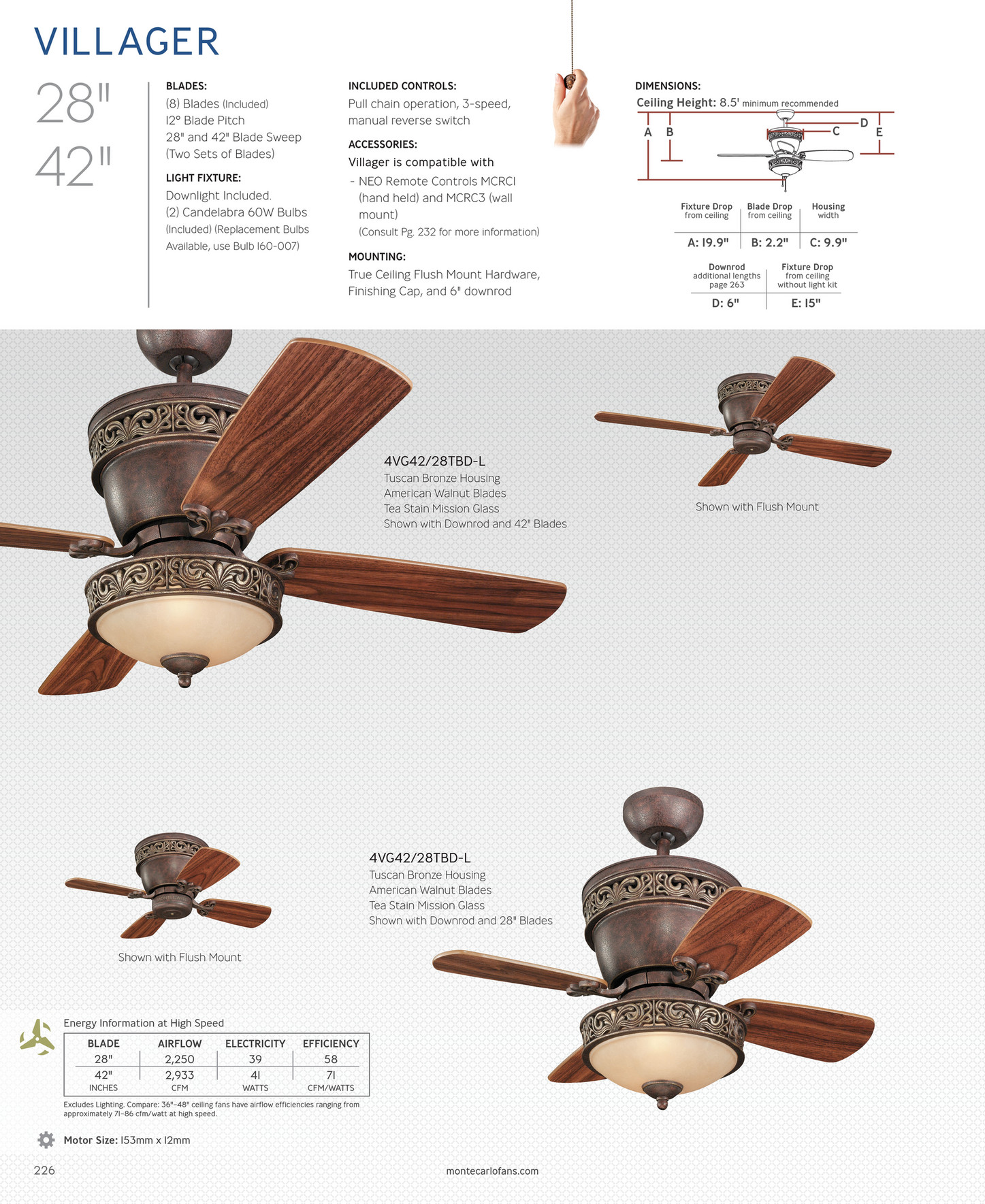 Monte Carlo 2017 Ceiling Fan Catalog Page 228 229