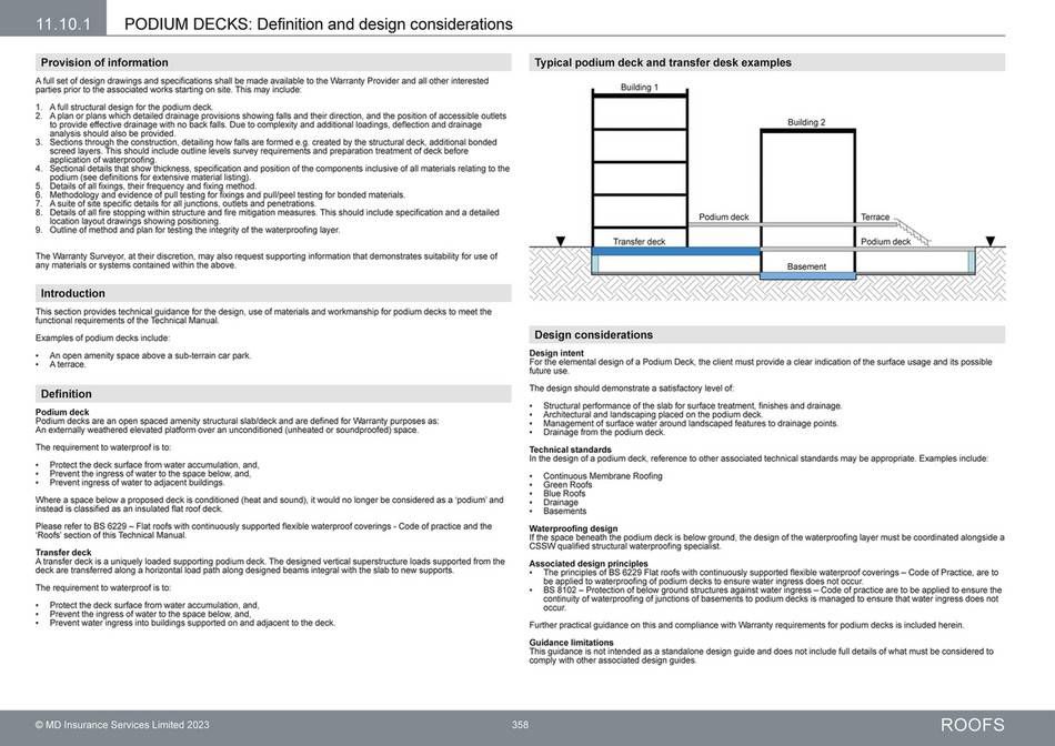Podium Code Structural Building Example LABC Warranty - Technical Manual V11 Section 11 Roofs - Page 91