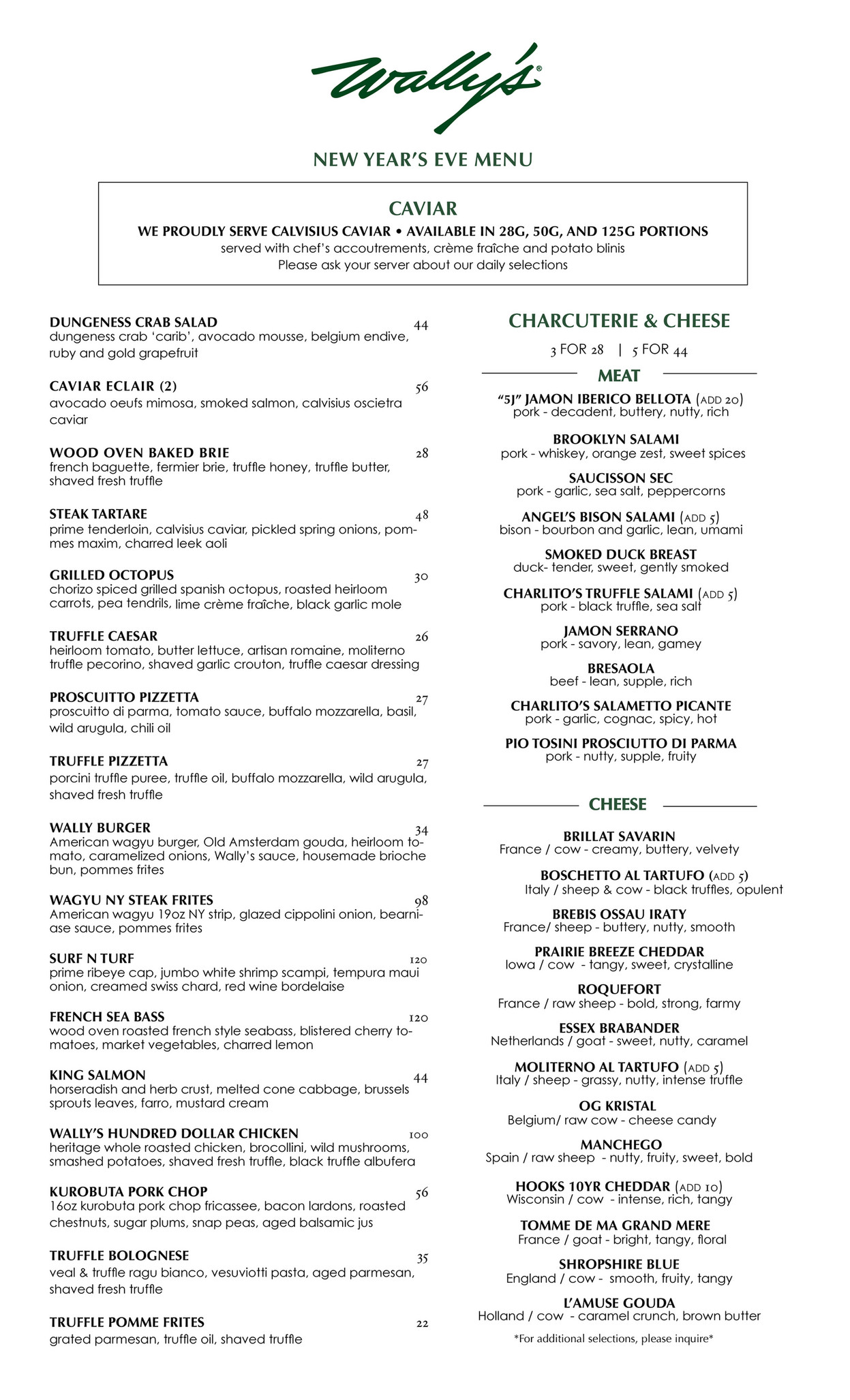 Wally's Wine and Spirits Wally's Corporate Menus Page 1