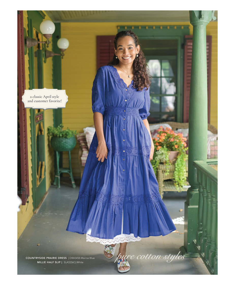 blue prairie dress 1970s Vintage Camela of California Pastel Blue Prairie Dress main image 1