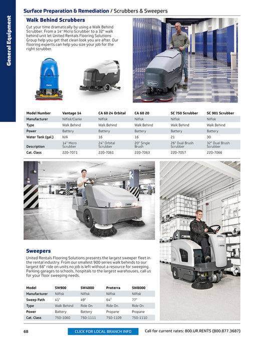 United Rental Scrubber Rideon United Rentals Equipment Catalog - Page 72-73