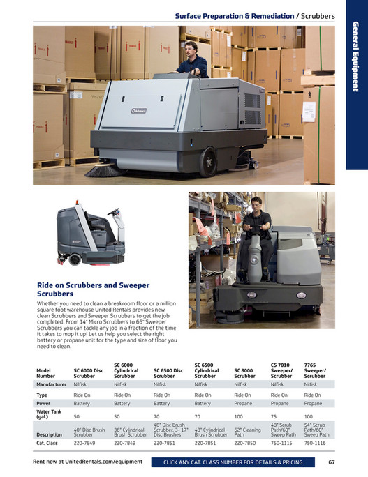 United Rental Scrubber Rideon United Rentals Equipment Catalog - Page 66-67