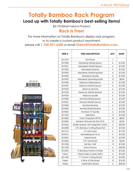TOTALLY BAMBOO 2023 Totally Bamboo Product Catalog Page 114115
