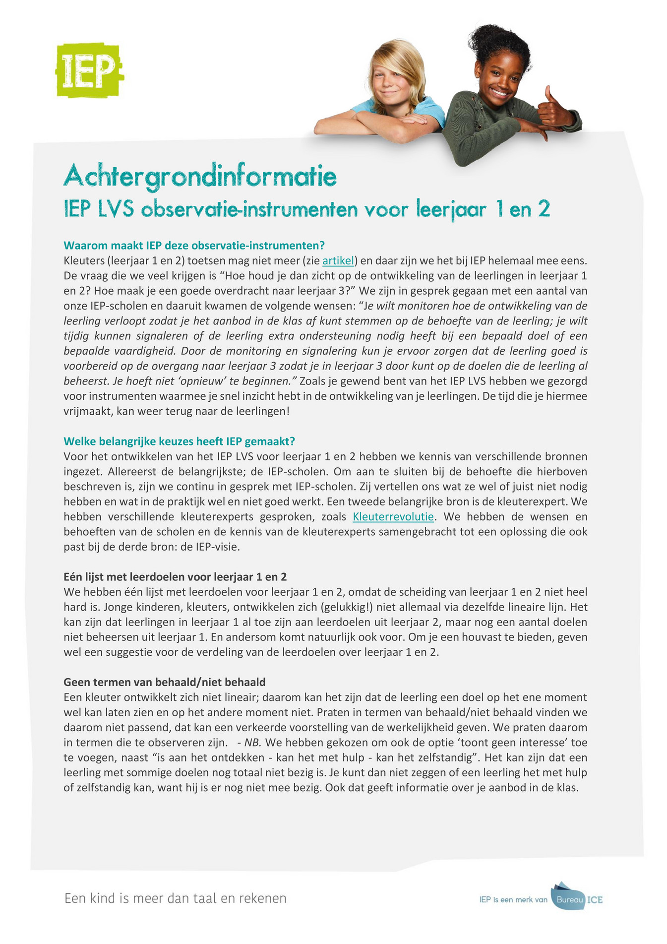 Bureau ICE - IEP Observatie-instrument Leerjaar 1 En 2 - Visie En ...