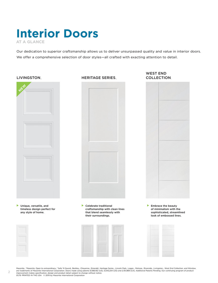 Masonite International 2019 Interior Doors Catalog Page 1