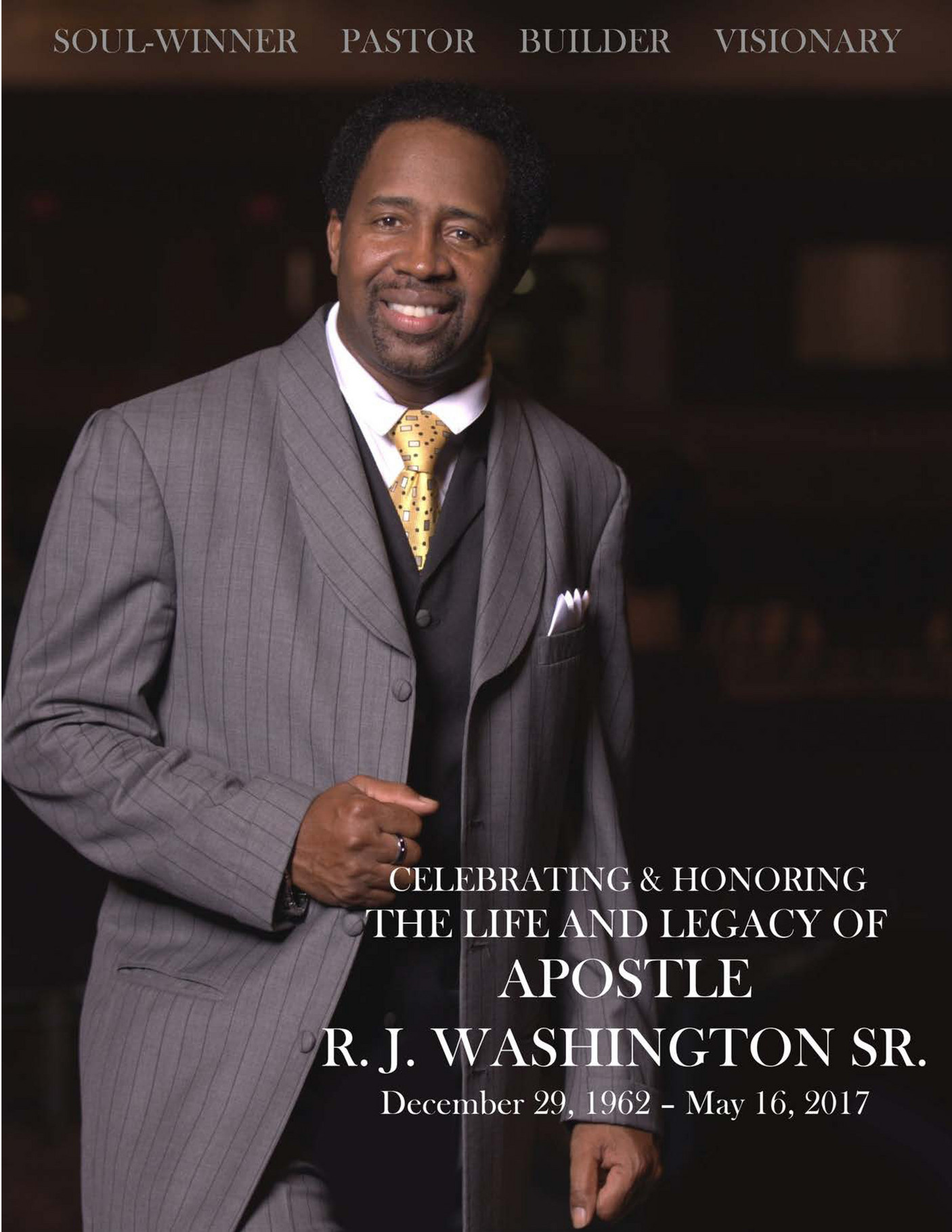 My publications Apostle R. J. Washington Sr. Homegoing Celebration