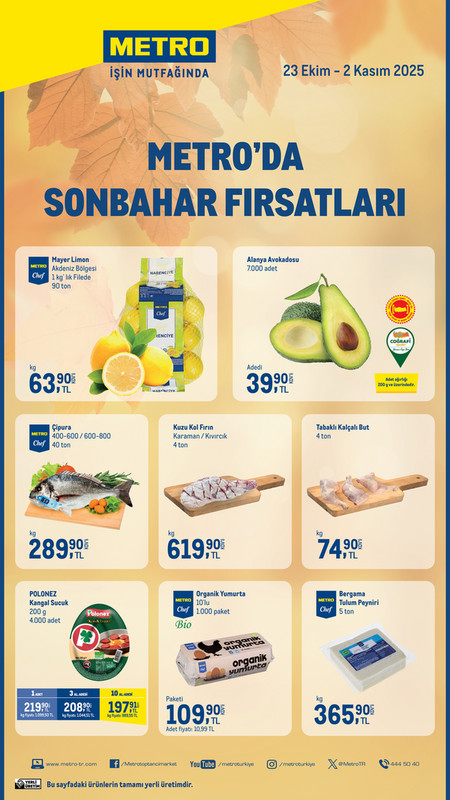 Metro'da Sonbahar Fırsatları