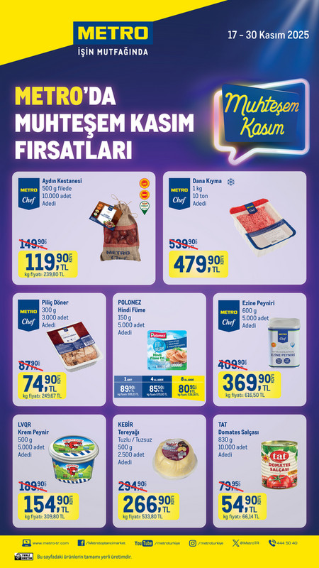 Metro'da Muhteşem Kasım Fırsatları