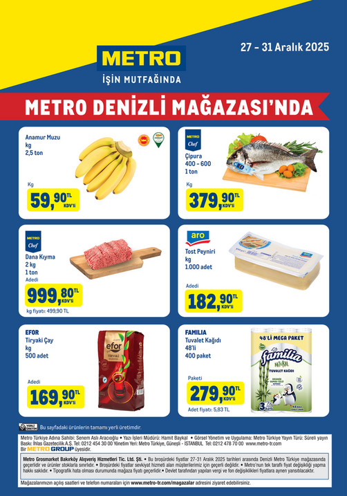 Metro Denizli Mağazasında Fırsatlar