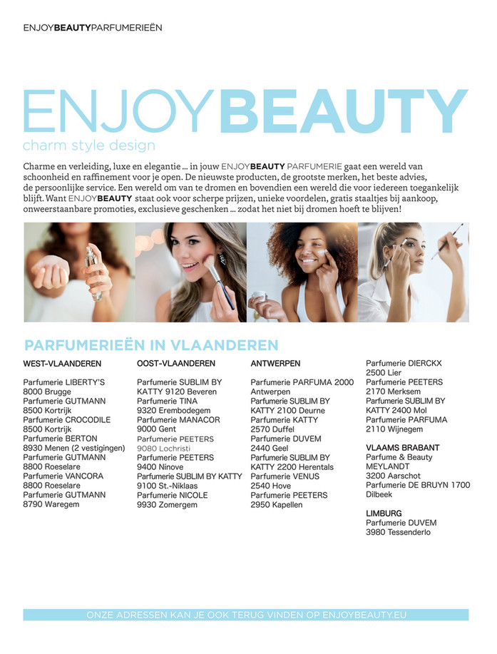 Enjoy Beauty folder van 01/06/2019 tot 30/06/2019 - Overzicht winkels