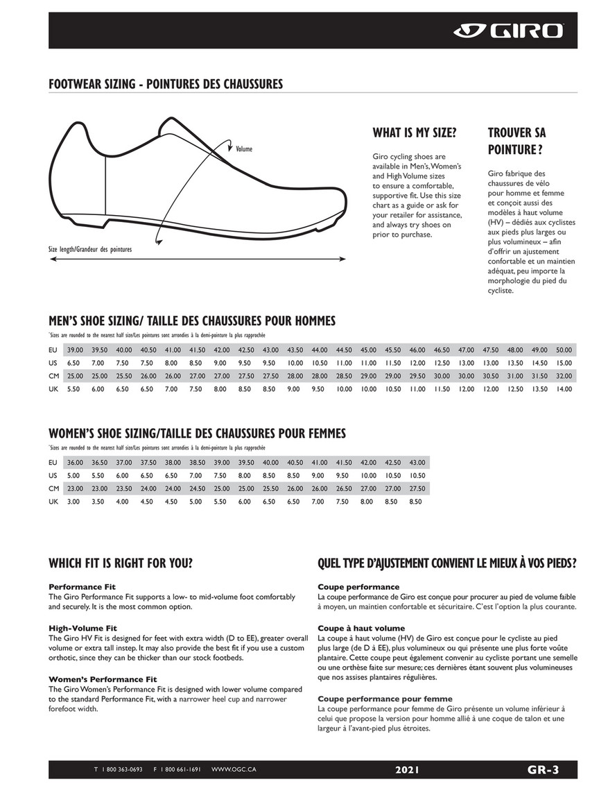 giro high volume fit