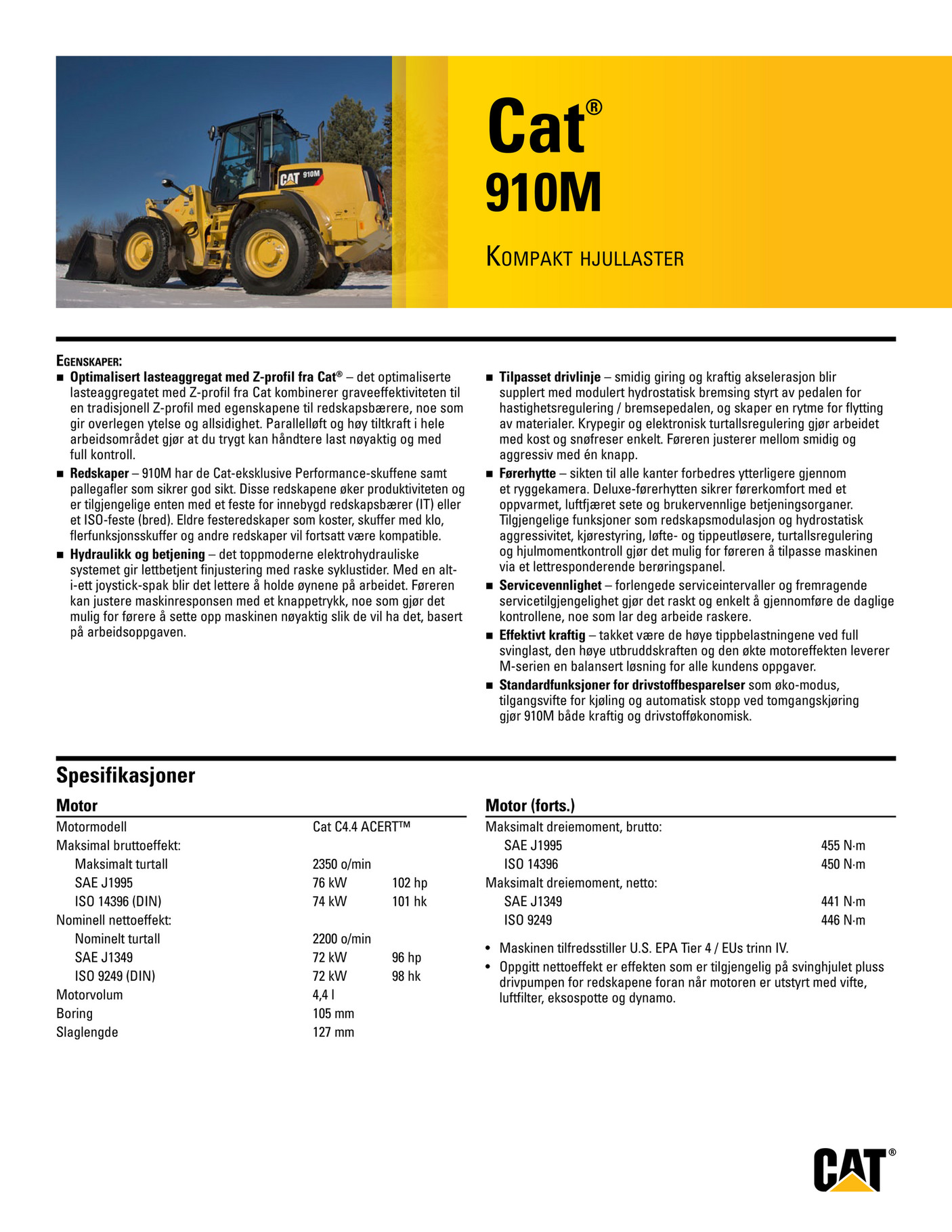 Pon-cat - ANHQ7822-00 Cat 910M Compact Wheel Loader - Small Specalog ...