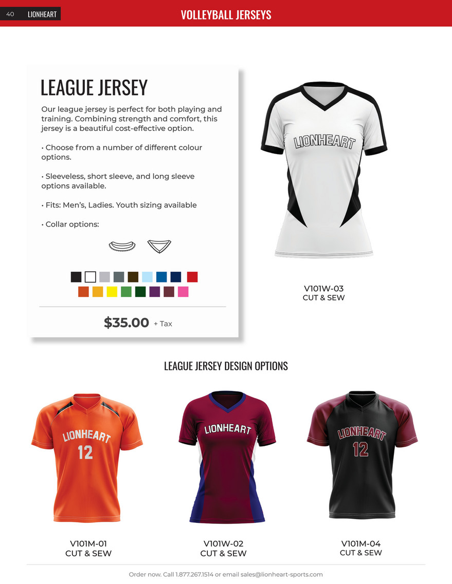 Men's Pro Volleyball Jersey — Lionheart Sports - Custom Team Wear