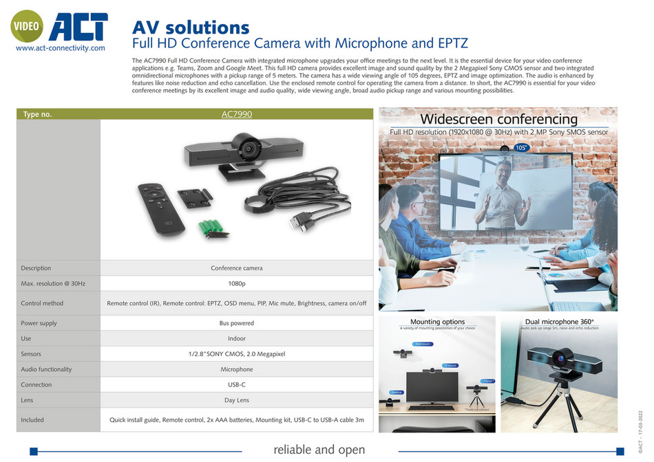 ACT - AV-Solutions - Conference Camera EN - Page 1