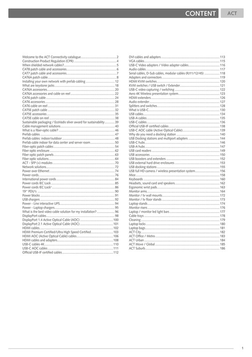 ACT Connectivity catalogue 2026 EN - Page 1
