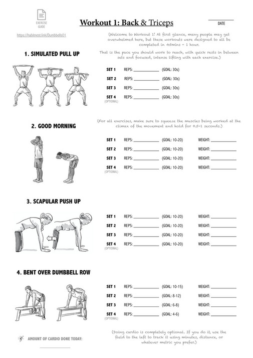 Habit Nest Journal Previews - Dumbbell Home Workout Journal Preview ...