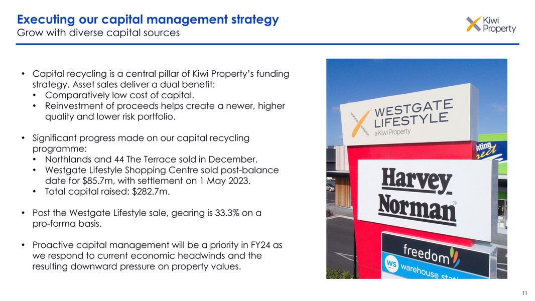 Kiwi Property Kiwi Property Annual Results Presentation 2023 Page 11