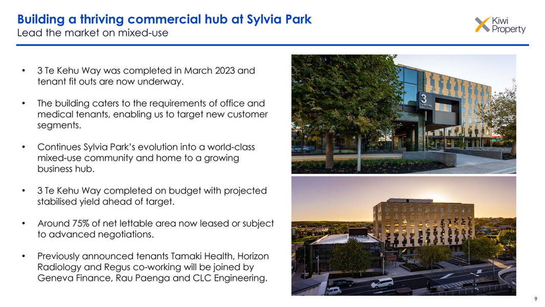 Kiwi Property Kiwi Property Annual Results Presentation 2023 Page 9