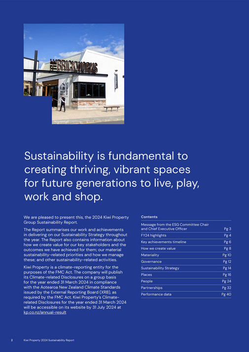 Kiwi Property - Kiwi Property Sustainability Report 2024 - Page 2-3