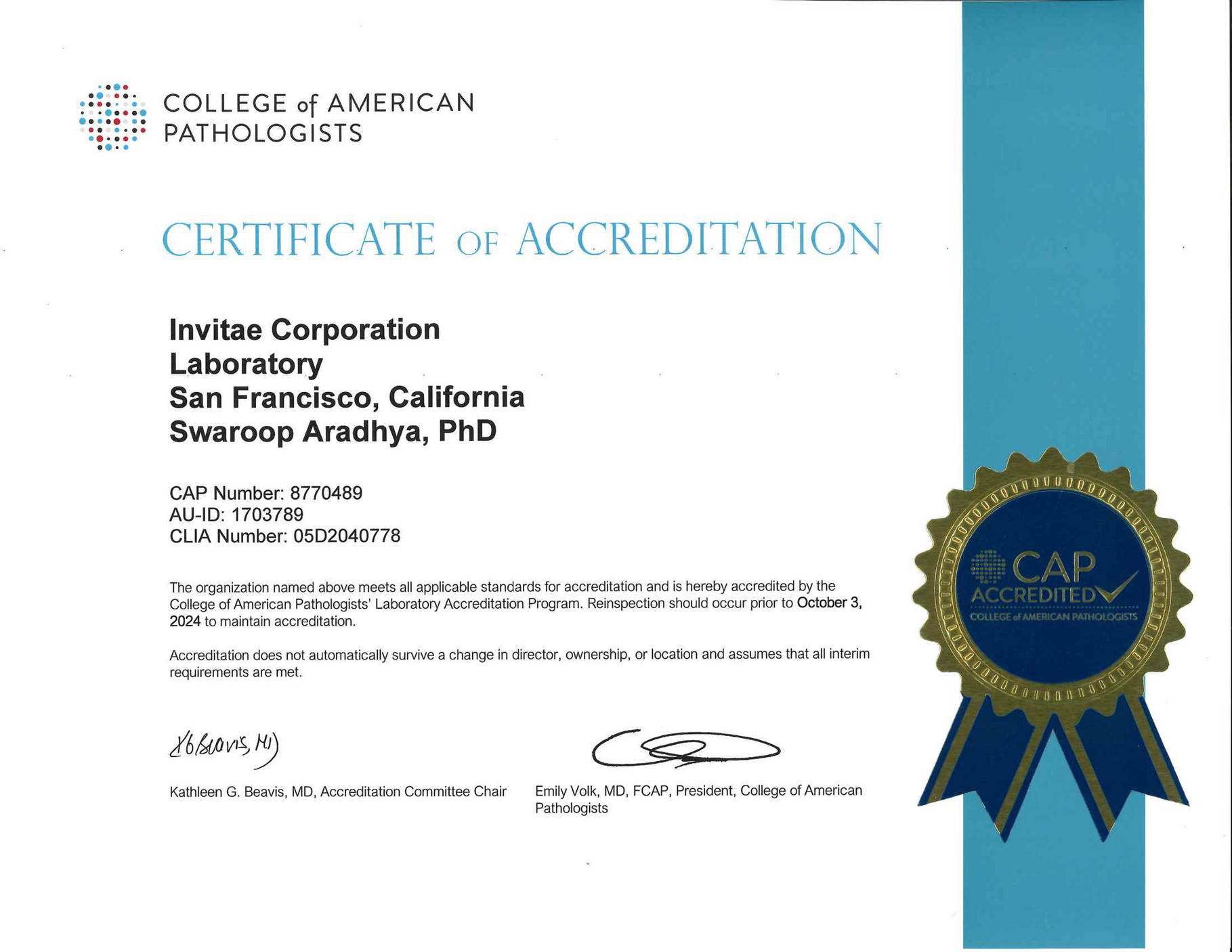 cap college of american pathologists